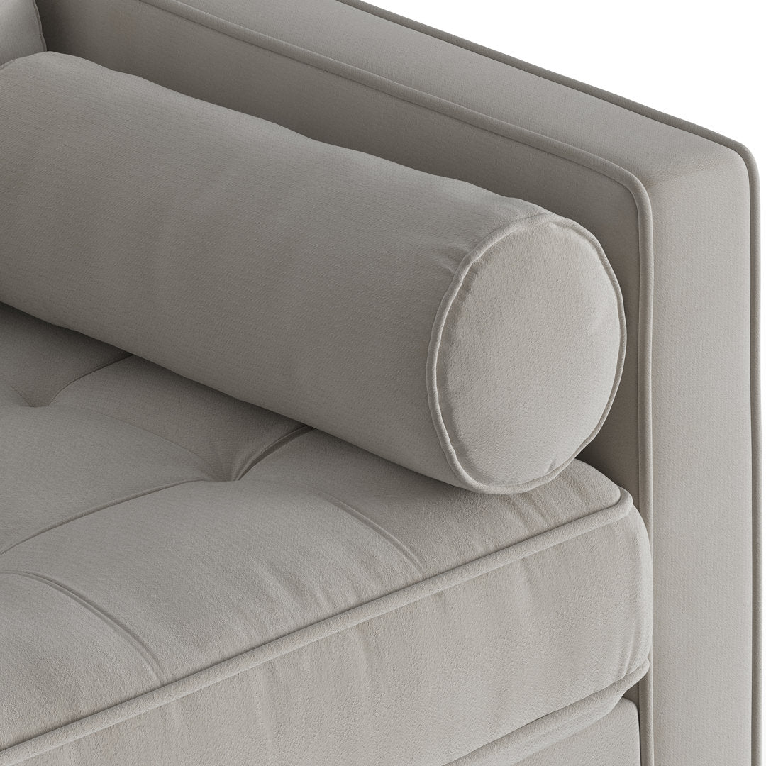Geo 84" Upholstered Sofa AllModern Fabric: Bella Platinum Performance Velvet