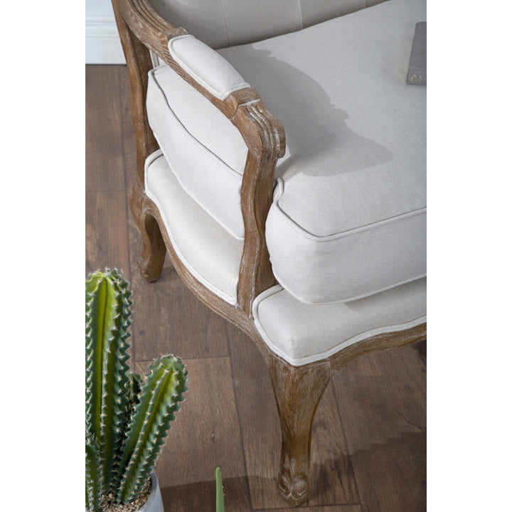 Adalee 29" Wide Tufted Linen Armchair Sand & Stable™ Upholstery Color: Muslin Beige