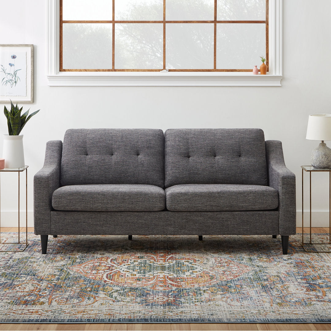 Owsley 75" Square Arm Sofa Mercury Row® Upholstery Color: Charcoal