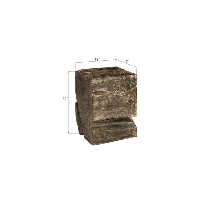 Black Wash Solid Wood Accent Stool Phillips Collection