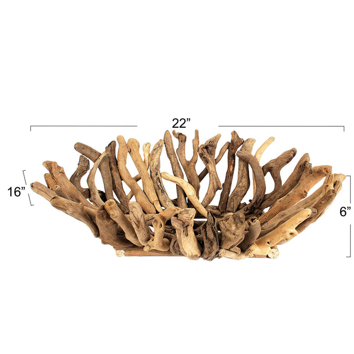 Bucareli Driftwood Oval Decorative Bowl in Brown Beachcrest Home™