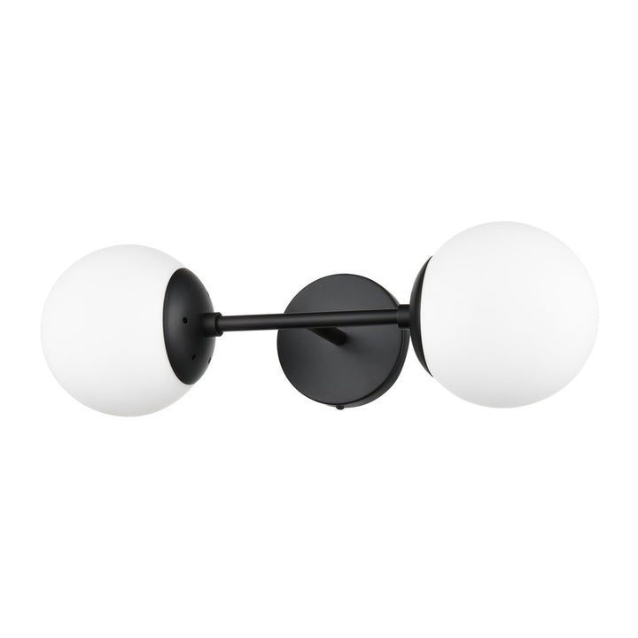 Cournoyer 2-Light Dimmable Wallchiere George Oliver Shade Color: White Finish: Black