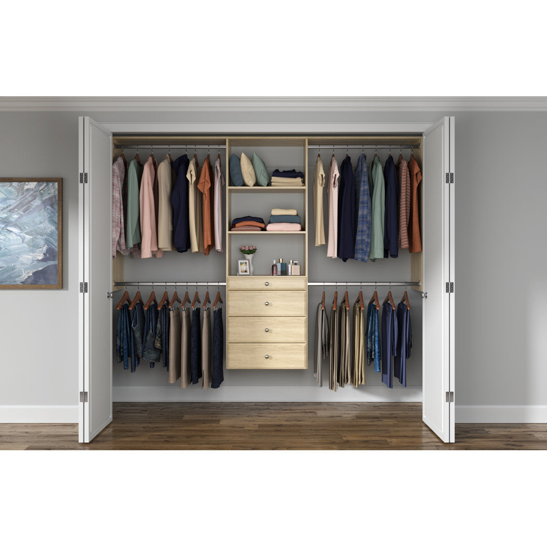 Grid 48'' - 96'' Closet System (Can Be Cut To Fit) Dotted Line™ Finish: Honey Blonde