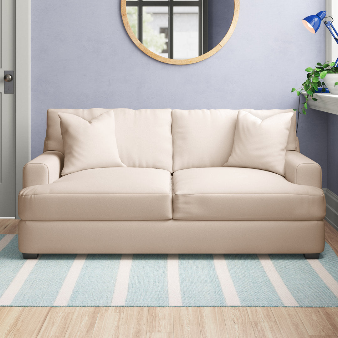Emilio 65" Recessed Arm Loveseat With Reversible Cushions Wayfair Custom Upholstery™ Fabric: Nave Marine Performance Distressed Velvet
