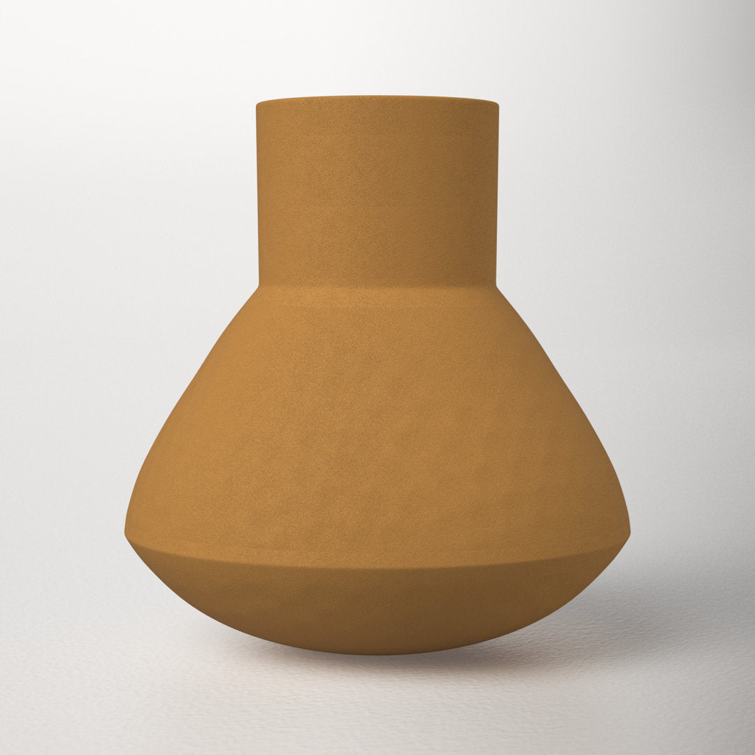 Adi Mustard 8" Stainless Steel Table Vase AllModern