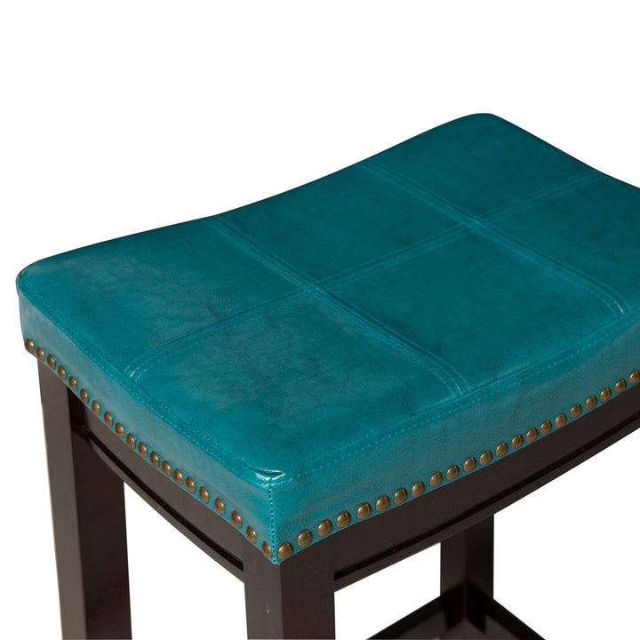 Arlyce Counter & Bar Solid Wood Backless Stool with Upholstered Seat Lark Manor™ Seat Height: Counter Stool (26.5" Seat Height)