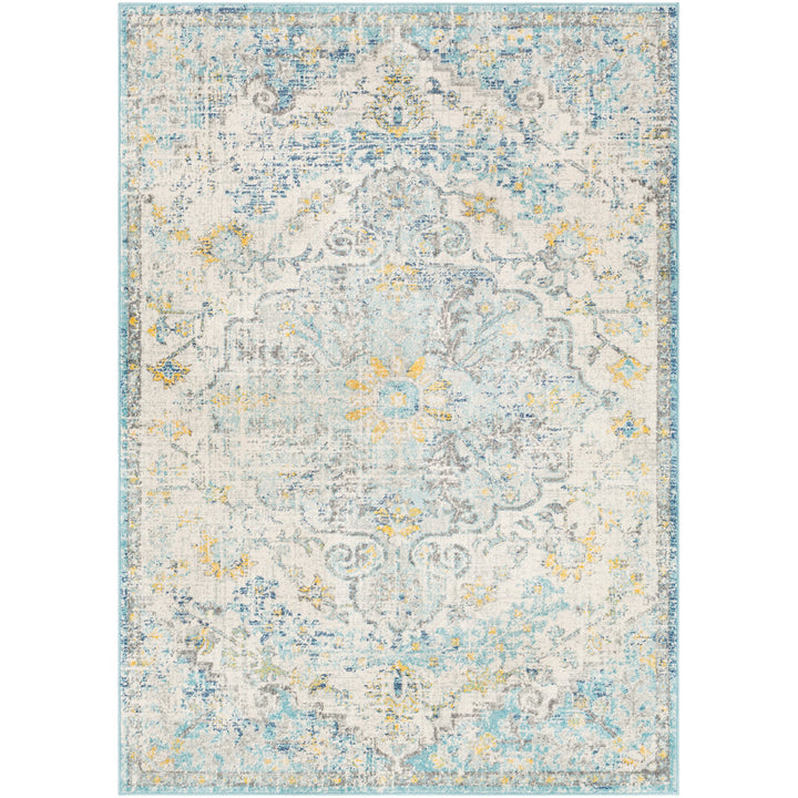 Hillsby Oriental Ivory Cream/Teal/Yellow Area Rug Mistana™ Rug Size: Rectangle 5'3" x 7'3"