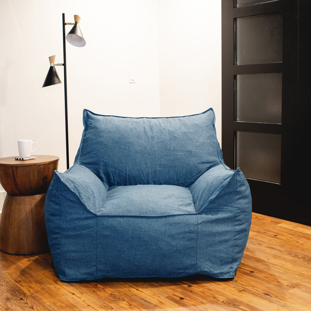 Big Joe Imperial Bean Bag Lounger Big Joe Fabric: Pacific Blue Union 100% Polyester