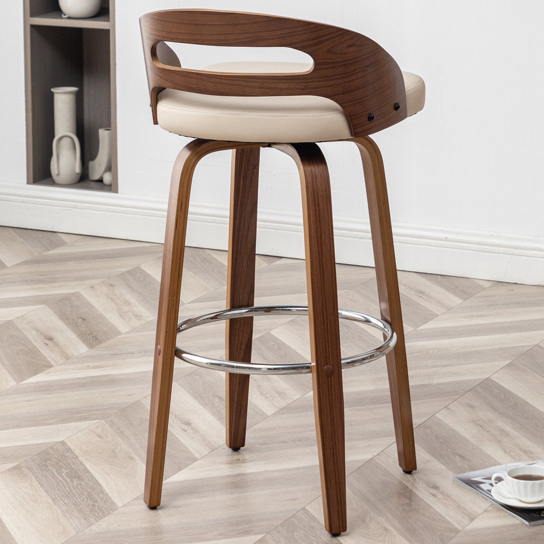 Mahtab Swivel Counter & Bar Stool (Set of 2) Corrigan Studio® Seat Height: Bar Stool = 29.92” Seat Height, Upholstery: Beige Faux Leather