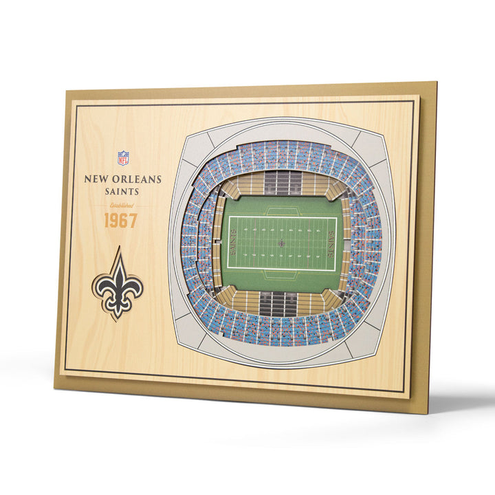 NFL 5-Layer Stadiumview Wall Art YouTheFan Color: Teal NFL Team: New Orleans Saints