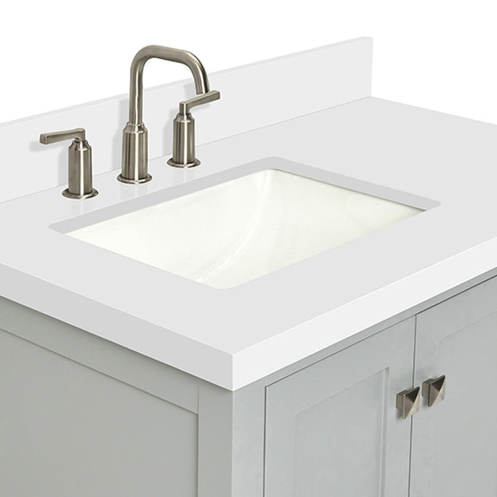Amariani 37" Single Bathroom Vanity Set Latitude Run® Base Finish: Gray, Hardware Finish: Satin Nickel