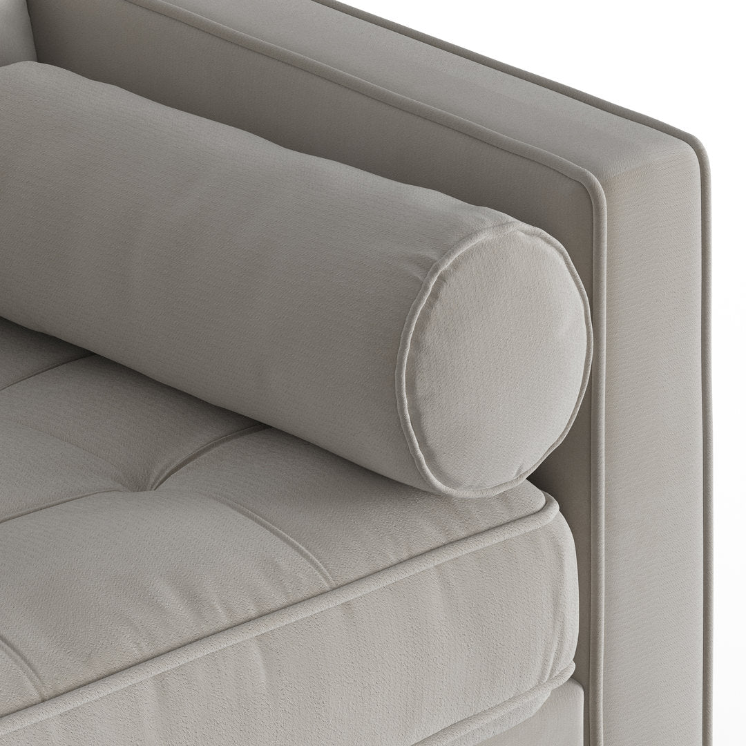 Geo 84" Wide Reversible Sofa and Chaise AllModern Body Fabric: Bella Platinum Performance Velvet