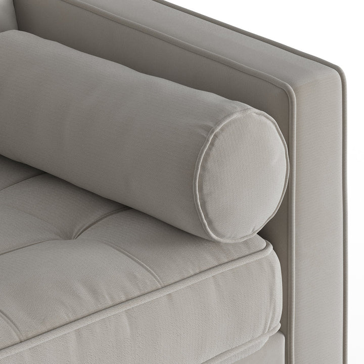 Geo 84" Wide Reversible Sofa and Chaise AllModern Body Fabric: Bella Platinum Performance Velvet
