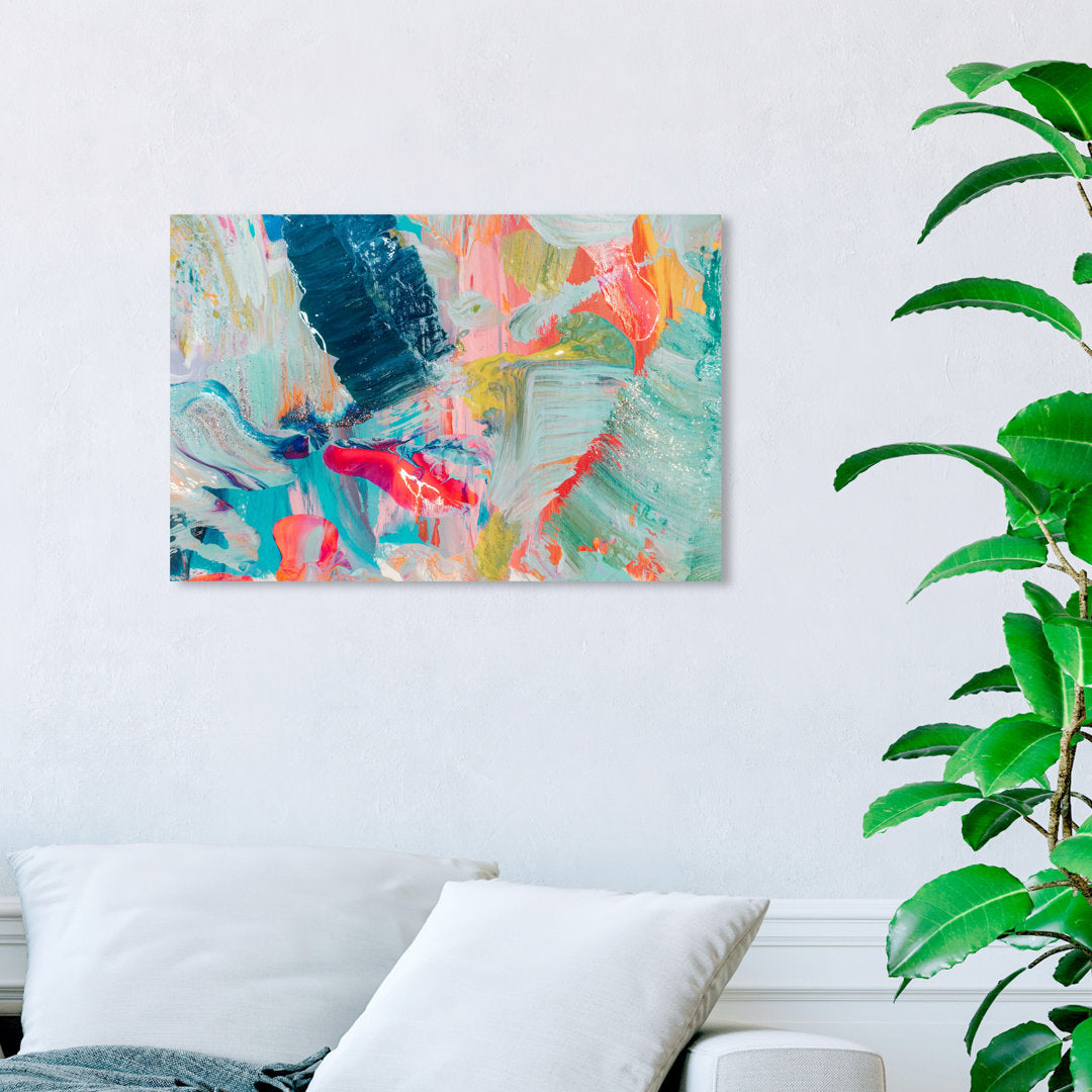 Abstract That Love Feeling - Graphic Art on Canvas Oliver Gal Prints Size: 16" H x 24" W Format: Wrapped Canvas