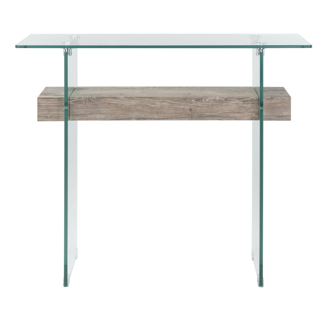 Kayley 39.4" Console Table Highland Dunes Table Base Color: Gray Oak