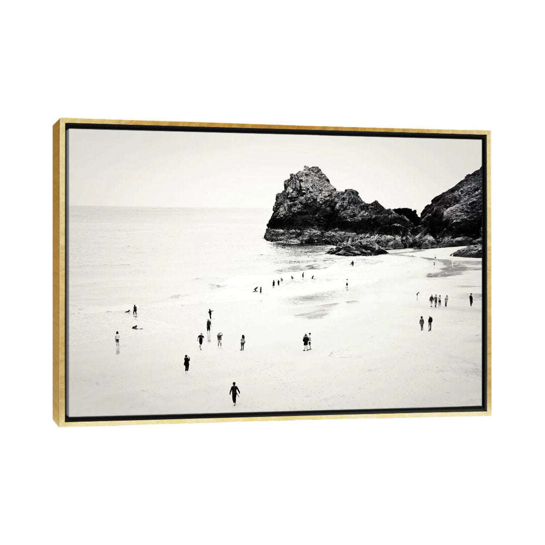 Cornwall Beach Life Photographic Print East Urban Home Size: 32" H x 48" W x 1.5" D Format: Gold Framed Canvas