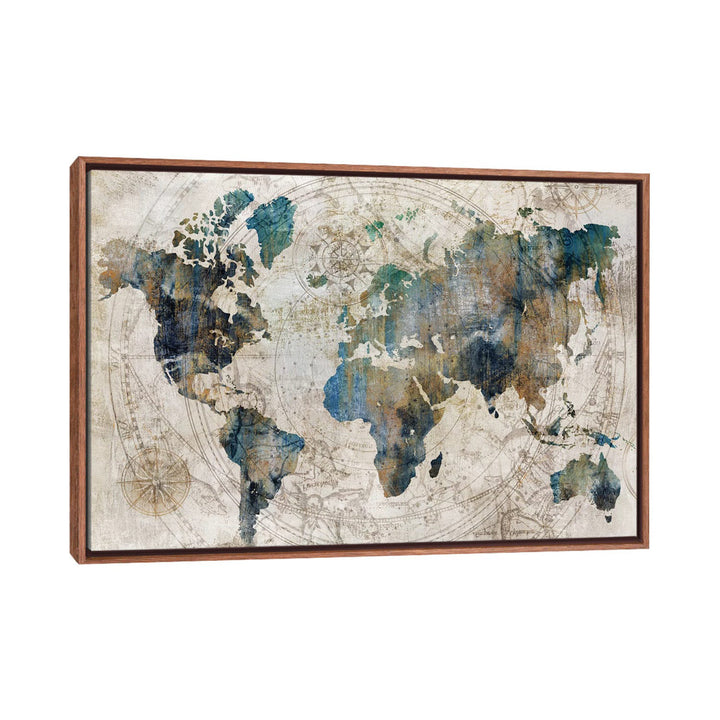 Celestial Map by Isabelle Z - Painting Print The Twillery Co.® Size: 40" H x 60" W x 1.5" D Format: Classic Brown Framed Canvas