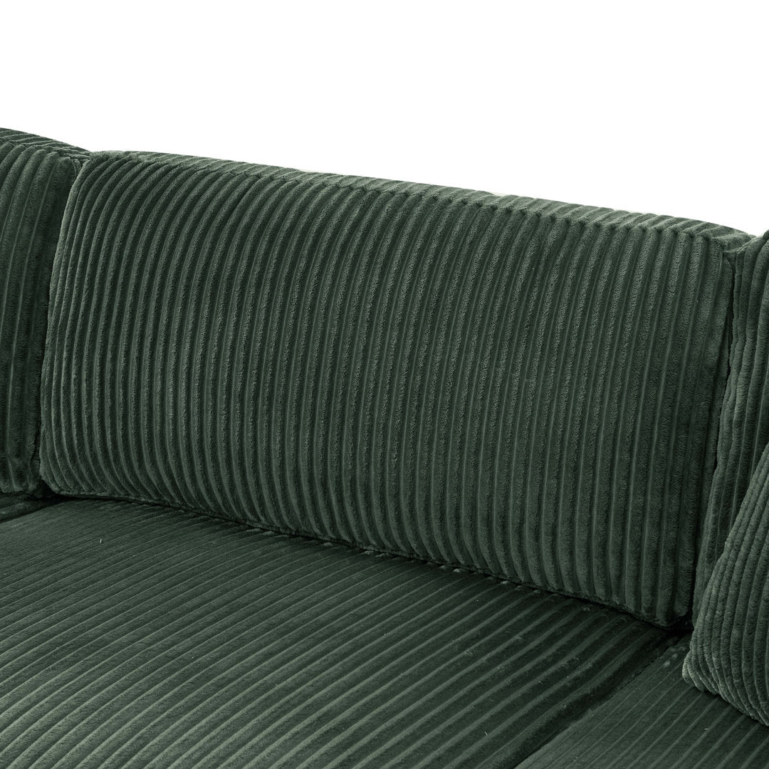 Atossa 123.5" Wide Sofa & Chaise Wade Logan® Upholstery Color: Dark Green Orientation: Right Hand Facing