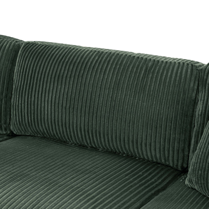 Atossa 123.5" Wide Sofa & Chaise Wade Logan® Upholstery Color: Dark Green Orientation: Right Hand Facing
