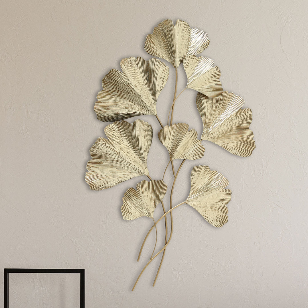 Ginko Leaves Bouquet Wall Décor Everly Quinn