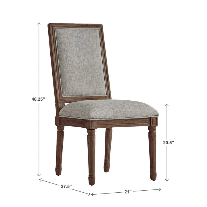 Libretto Solid Wood Side Chair (Set of 2) Kelly Clarkson Home Upholstery Color: Gray Linen, Leg Color: Brown