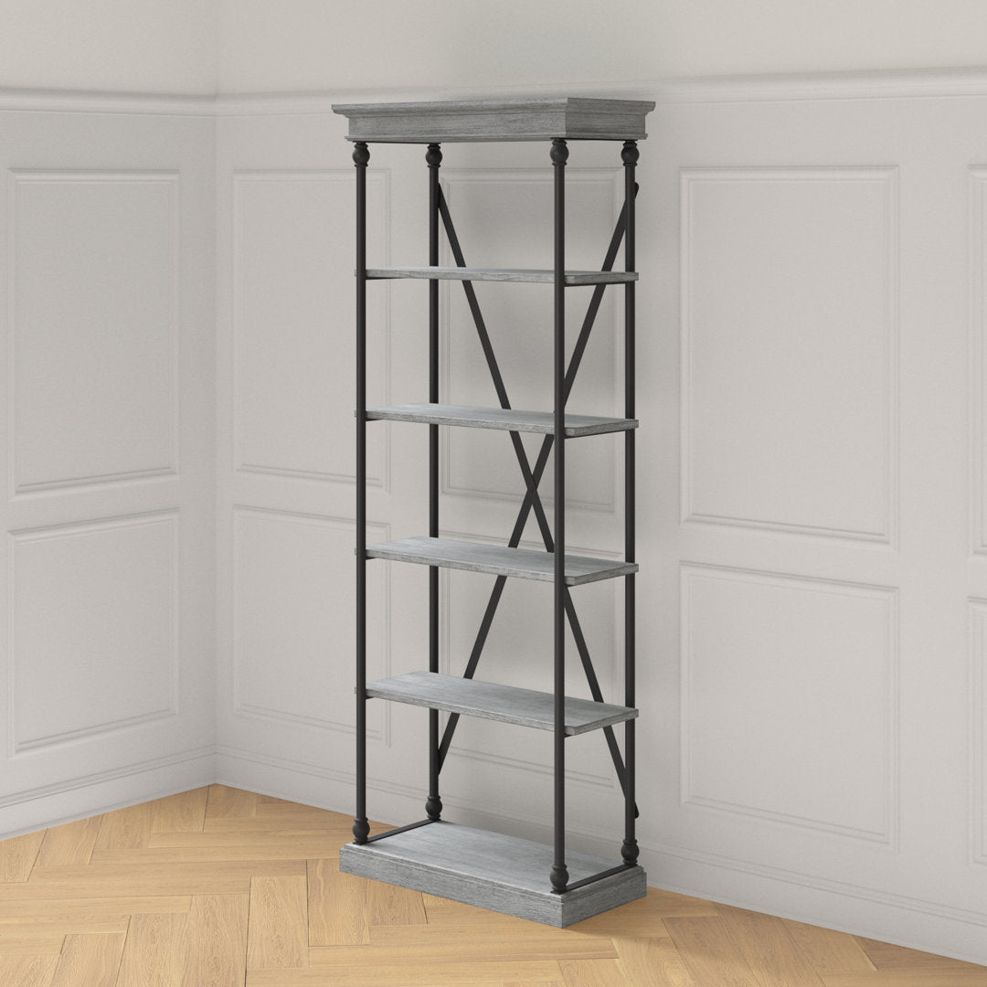 Kyler 84.25" H x 33" W Etagere Bookcase Greyleigh™ Color: Gray