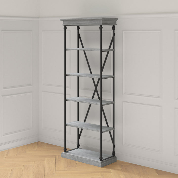Kyler 84.25" H x 33" W Etagere Bookcase Greyleigh™ Color: Gray