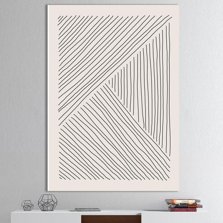 Minimal Geometric Lines II - Wrapped Canvas Print East Urban Home Size: 46'' H x 36'' W x 1.5'' D