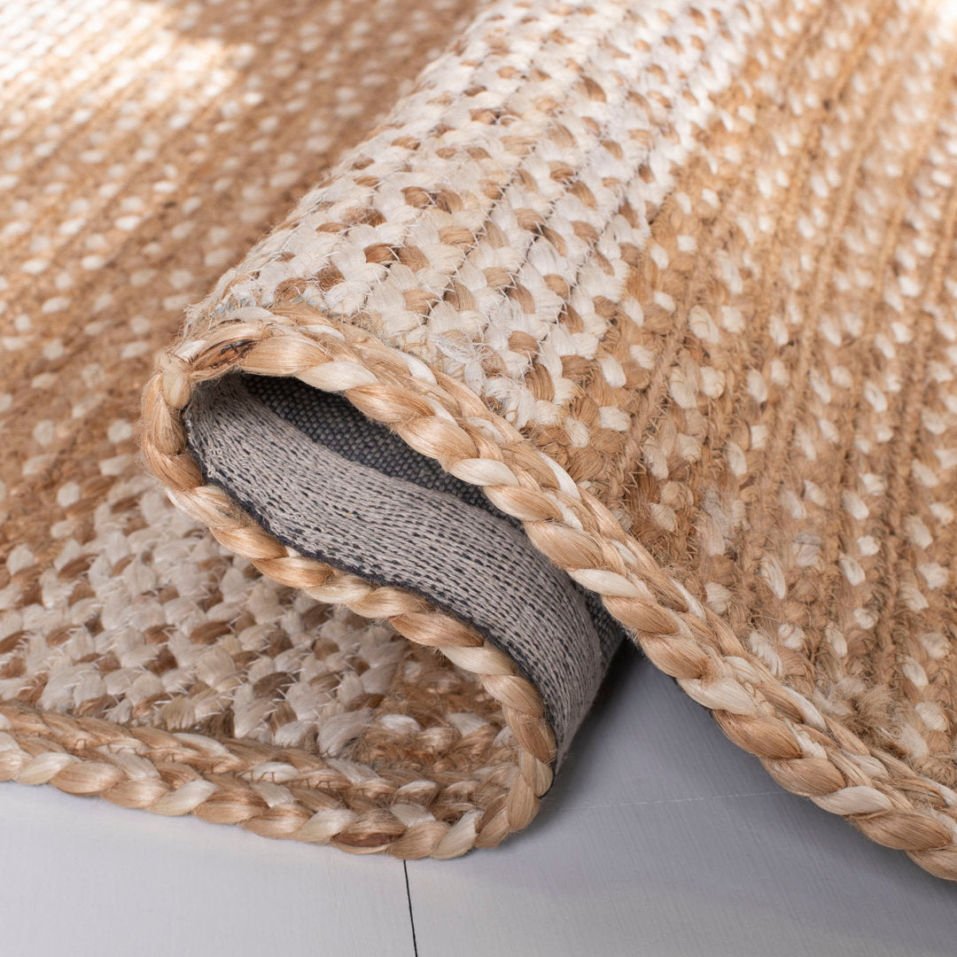 Chesnut Natural Fiber Flat Weave Jute And Cotton With Latex Striped Rug Bay Isle Home™ Rug Size: Rectangle 10' x 14'