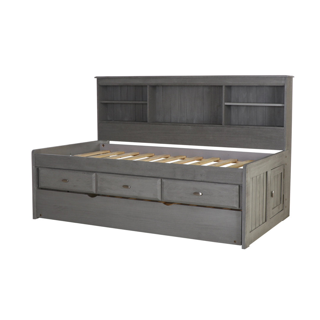 Beckford 3 Drawer Solid Wood Daybed with Bookcase by Viv + Rae Viv + Rae™ Bed Frame Color: Charcoal Size: Twin
