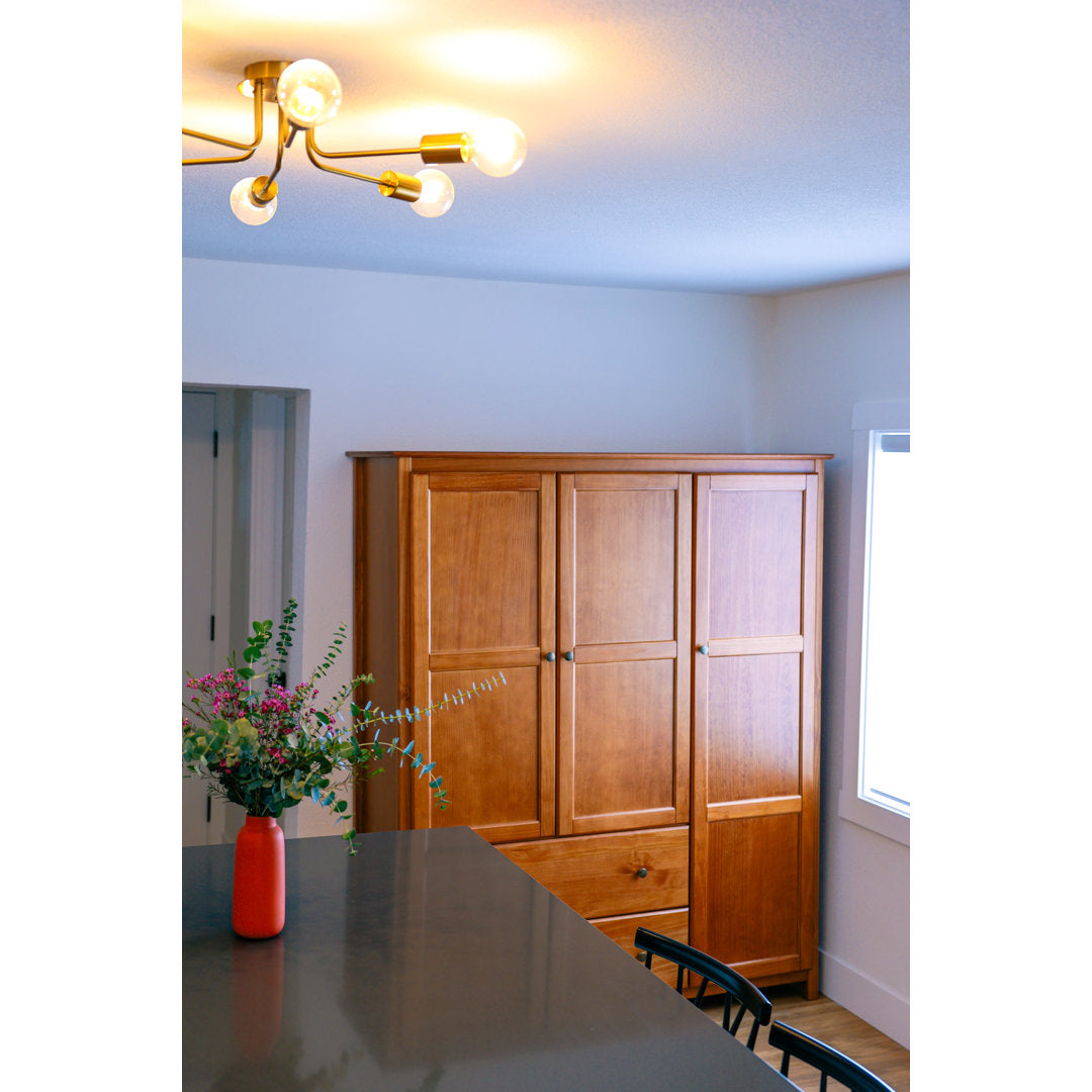 Shaker Wardrobe Armoire Grain Wood Furniture Color: Walnut