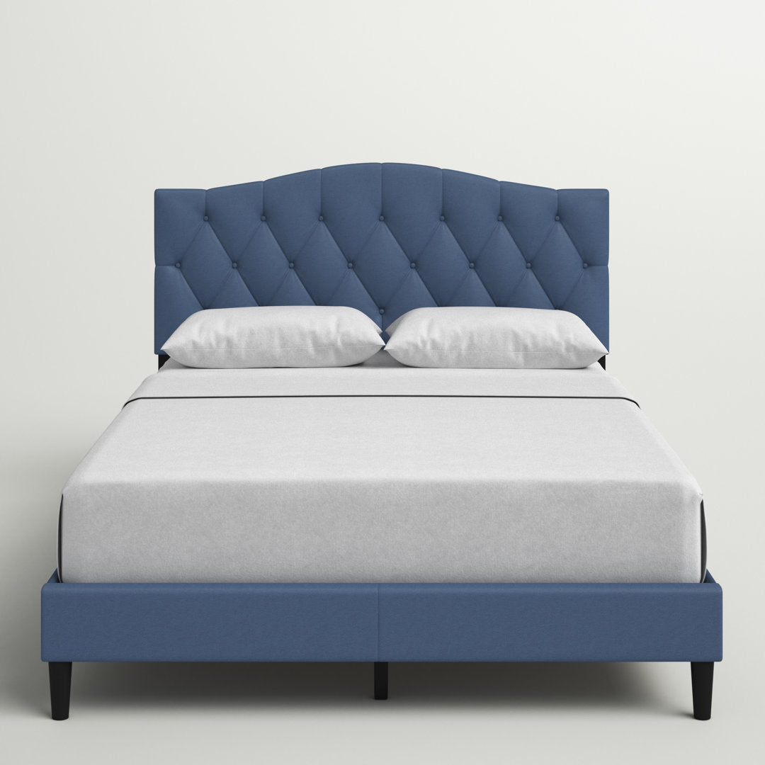 Arnette Tufted Upholstered Low Profile Platform Bed Andover Mills™ Color: Denim Blue Size: Queen