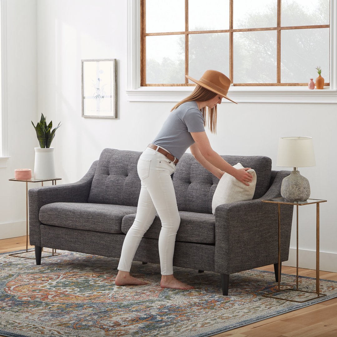 Owsley 75" Square Arm Sofa Mercury Row® Upholstery Color: Charcoal