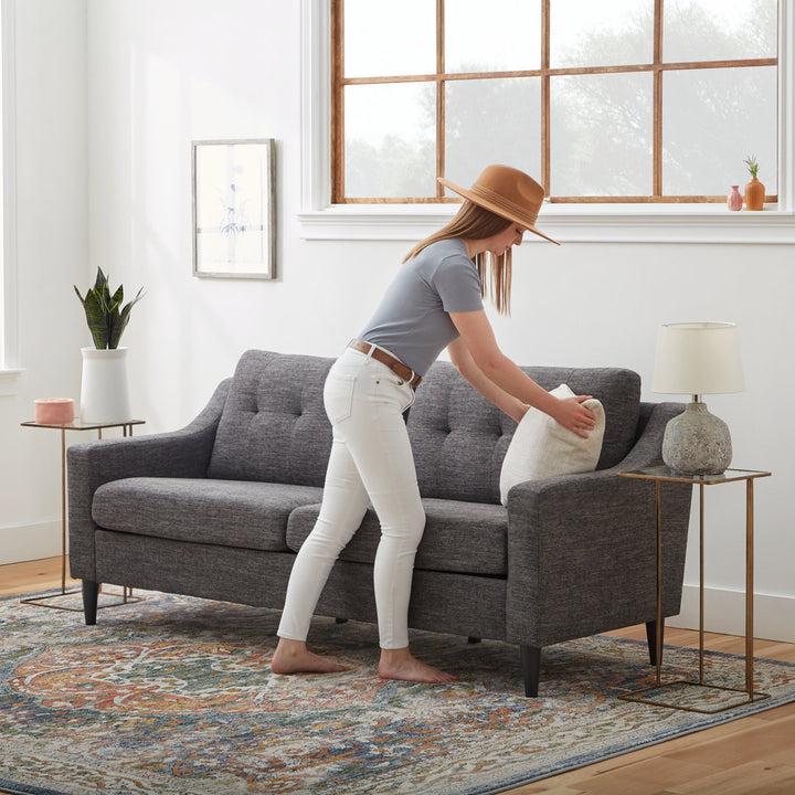 Owsley 75" Square Arm Sofa Mercury Row® Upholstery Color: Charcoal
