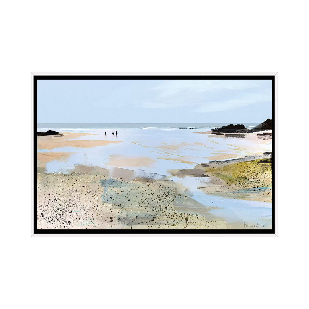 Sea View' Graphic Art Print East Urban Home Size: 40" H x 60" W x 1.5" D Format: White Framed Canvas