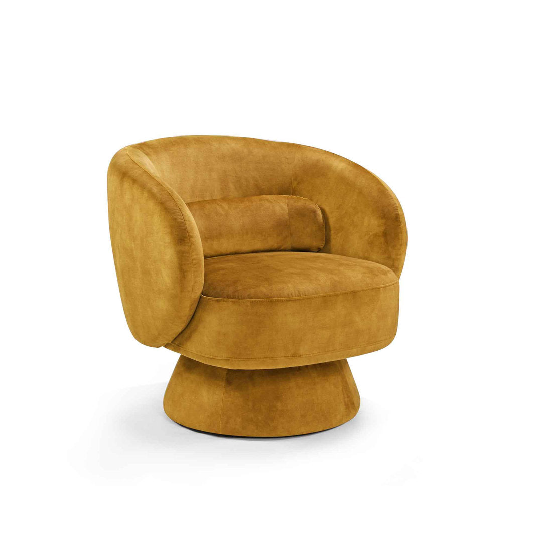 Saboor MINIMORE Modern Style Swivel Accent Chair Orren Ellis Fabric: Yellow Polyester Blend