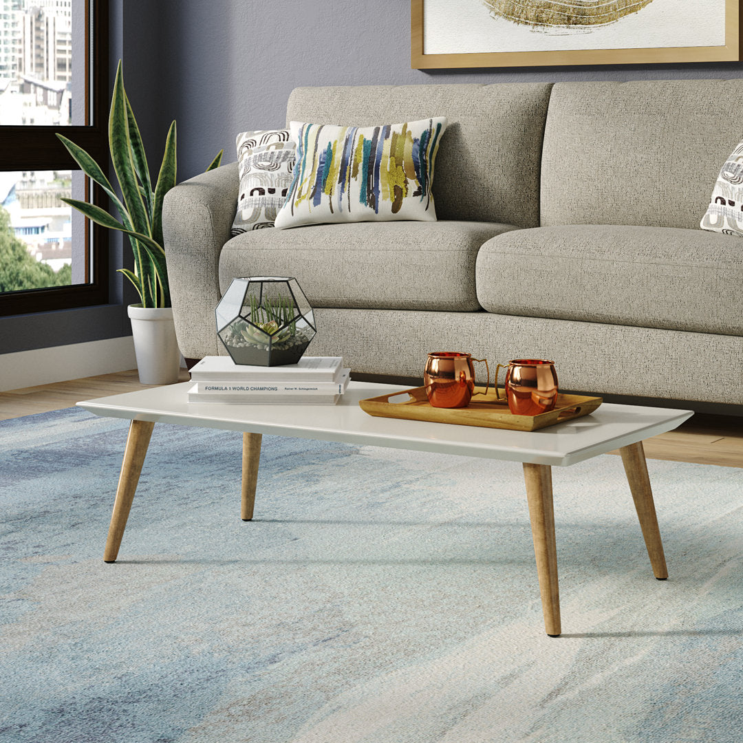 Michaelson 4 Legs Coffee Table Wade Logan® Table Top Color: Off White