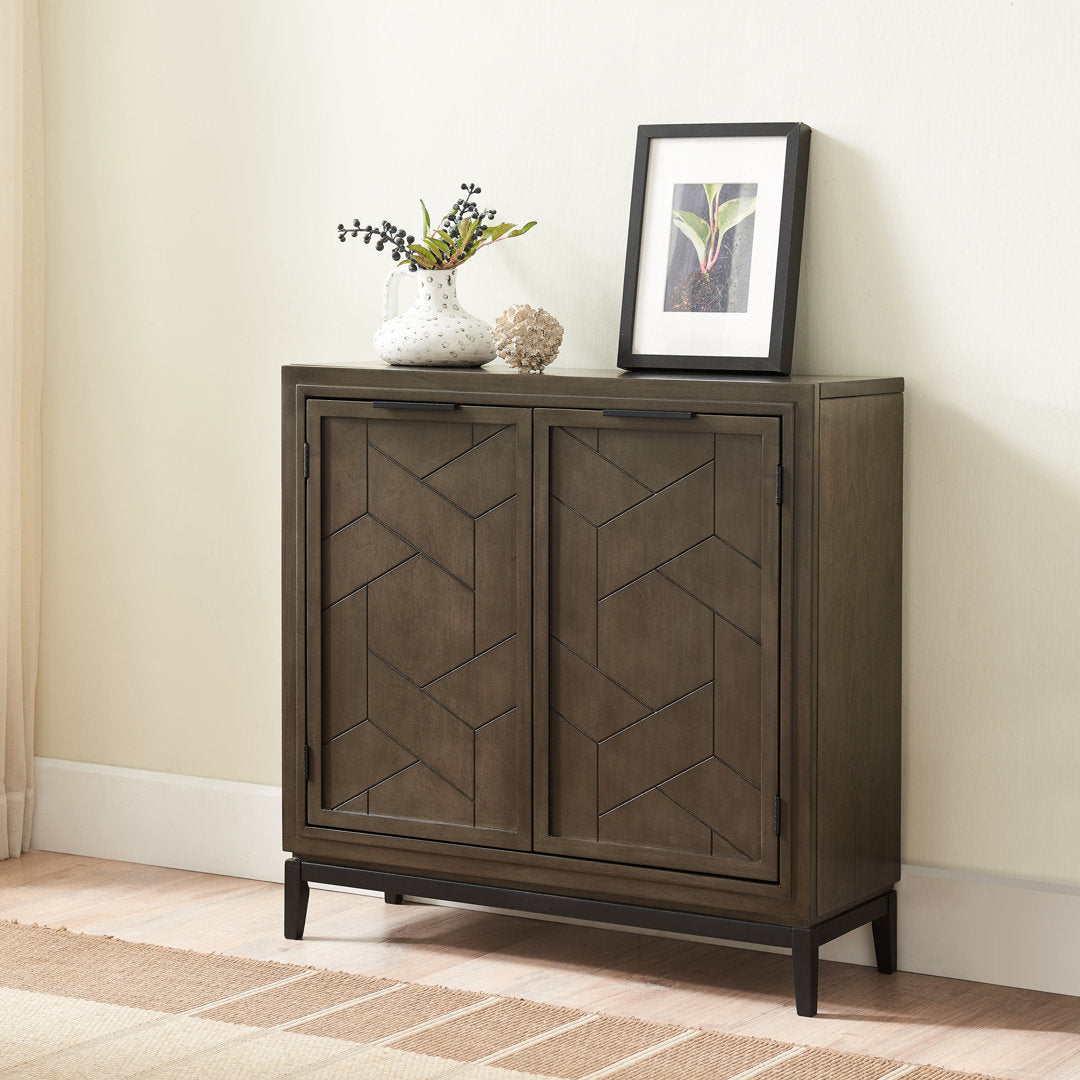 Emmett Solid + Manufactured Wood Foyer Cabinet in Smoke Gray Latitude Run®