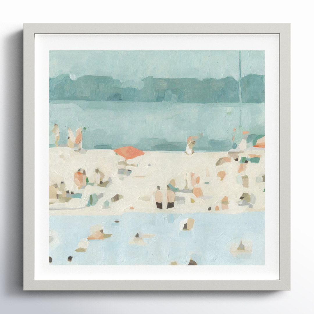 Sea Glass Sandbar II by Emma Scarvey - Picture Frame Painting Joss & Main Frame Color: Natural Size: 12"H x 12"W