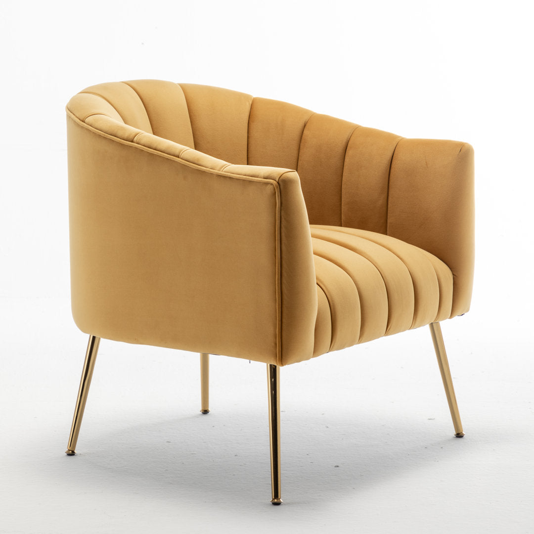 Murrow 28" W Tufted Velvet Armchair Willa Arlo™ Interiors Fabric: Mustard Velvet