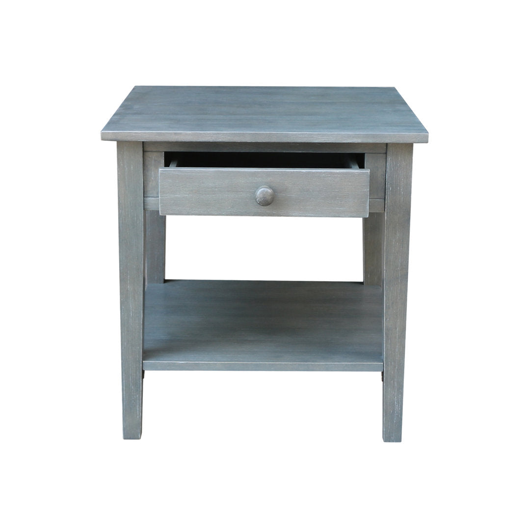 Tillar Solid Wood End Table with Storage Rosecliff Heights Color: Antique Gray