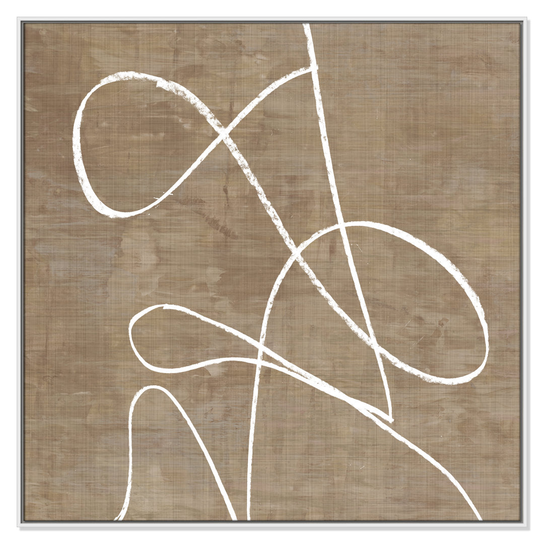 Swooping Lines - Floater Frame Painting on Canvas Joss & Main Size: 46.5" H x 46.5" W x 2" D Format: White