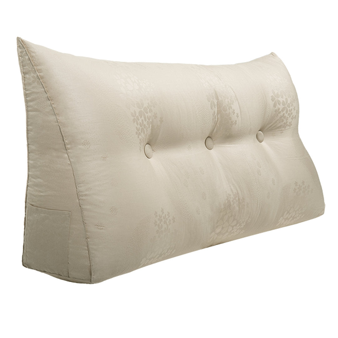 Sit-up Back Comfort Large Triangular Bolster Headboard Reading Wedge Pillow Versatile Bed Rest Positioning Support WOWMAX Color: Light Beige Size: 20"H x 39"W