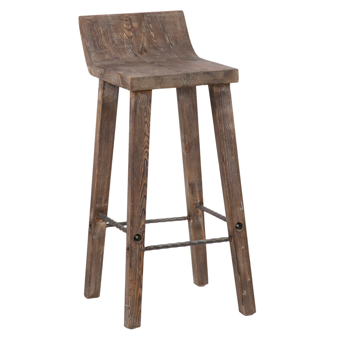 Carlson Solid Wood Stool Joss & Main Color: Rustic Brown Seat Height: Bar Stool (30" Seat Height)