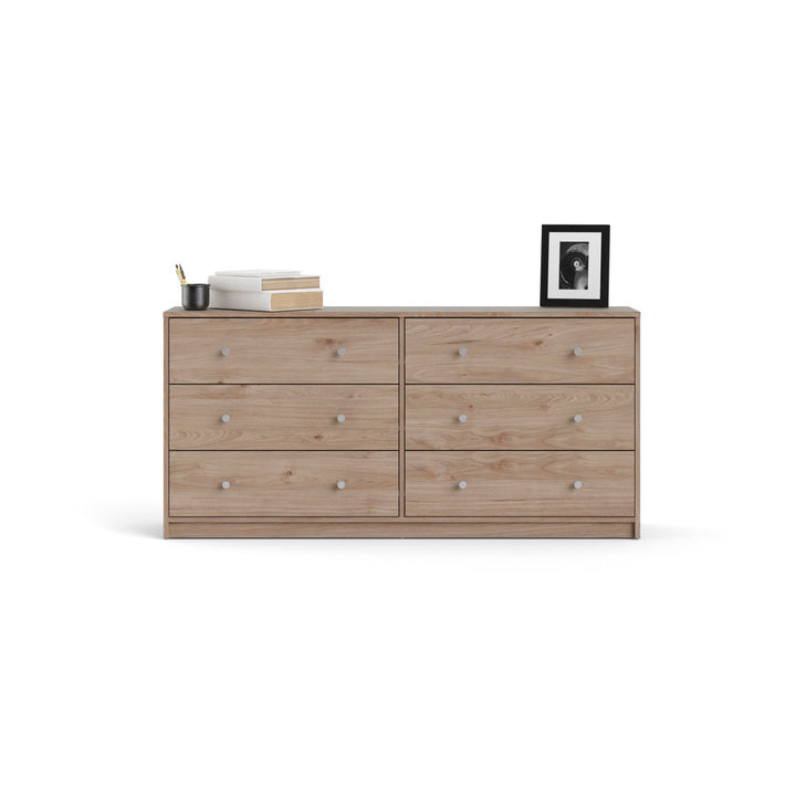 Guilford 6 Drawer 56.34" W Double Dresser Wade Logan® Color: Jackson Hickory