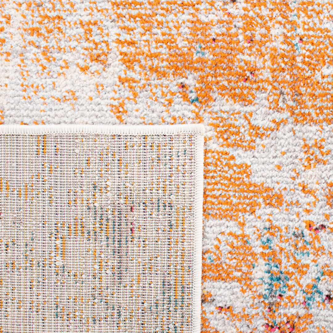 Besfort Abstract Ivory/Orange Area Rug Wade Logan® Rug Size: Rectangle 2'2" x 4'
