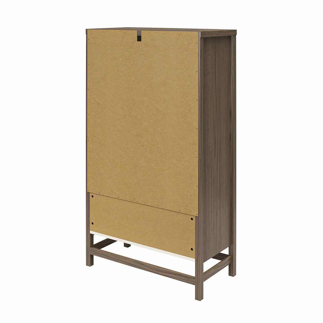 Barros Faux Rattan 5 Drawer 31.65" W Chest Beachcrest Home™ Color: Medium Brown