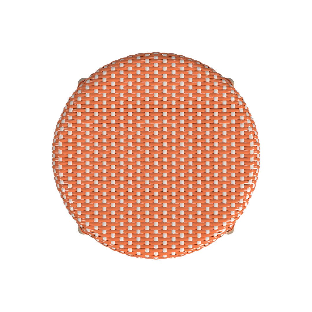 Alastair Bar & Counter Stool Birch Lane™ Color: Orange/White Dot/Natural Rattan Frame Seat Height: Counter Stool (24" Seat Height)