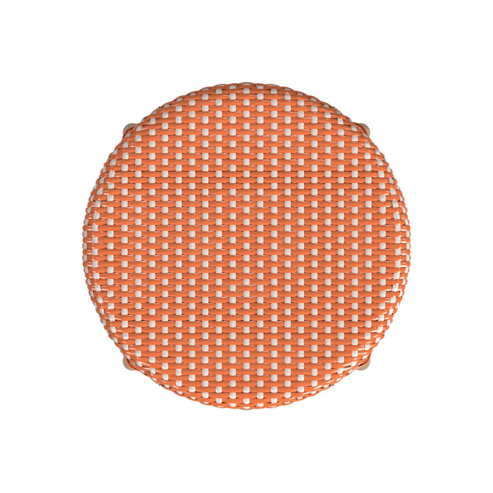 Alastair Bar & Counter Stool Birch Lane™ Color: Orange/White Dot/Natural Rattan Frame Seat Height: Counter Stool (24" Seat Height)