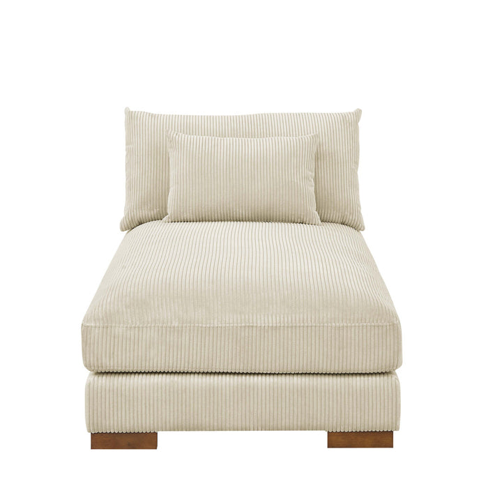 Ayvion Upholstered Chaise Lounge Wade Logan® Fabric: Beige Corduroy